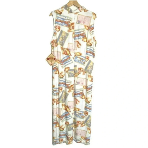 Caribbean Joe XL seashell shadow Hawaiian maxi sleeveless dress NEW‎ - Picture 2 of 7